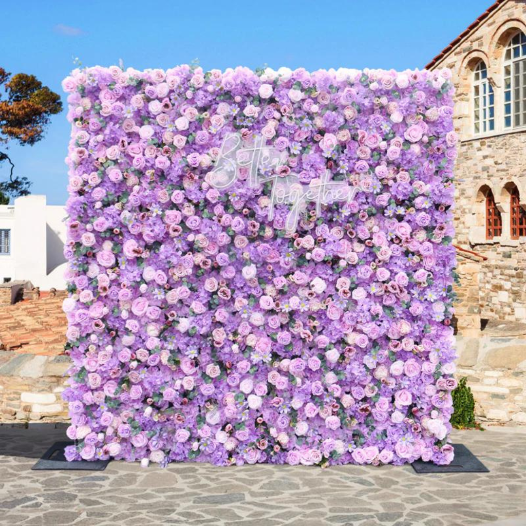 Purple Rain Flower Wall