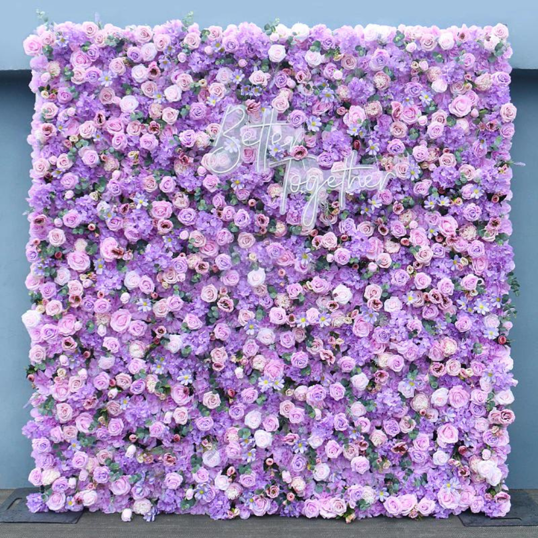Purple Rain Flower Wall
