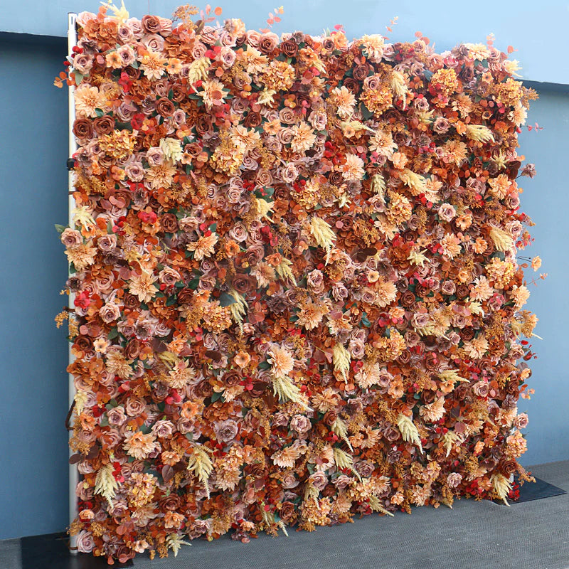 Pumpkin Spice Flower Wall